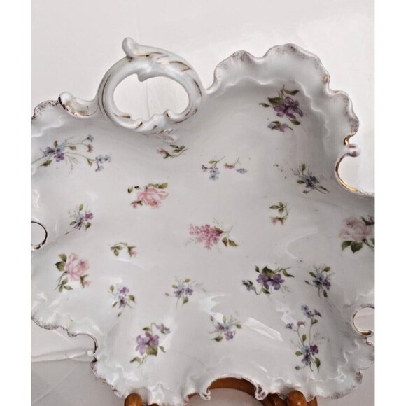 Antique ROSENTHAL MONBIJOU Scalloped Serving Platter Floral 11 3/4" x 10 1/2" - Picture 2 of 13